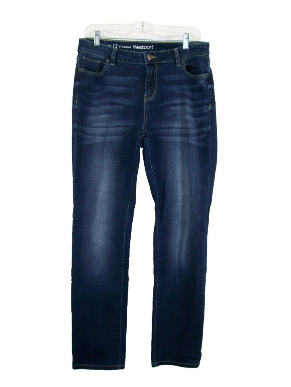 Westport Jeans sz 12 Straight Leg Signature Fit Mid Rise Dark Wash 33 x 30.5